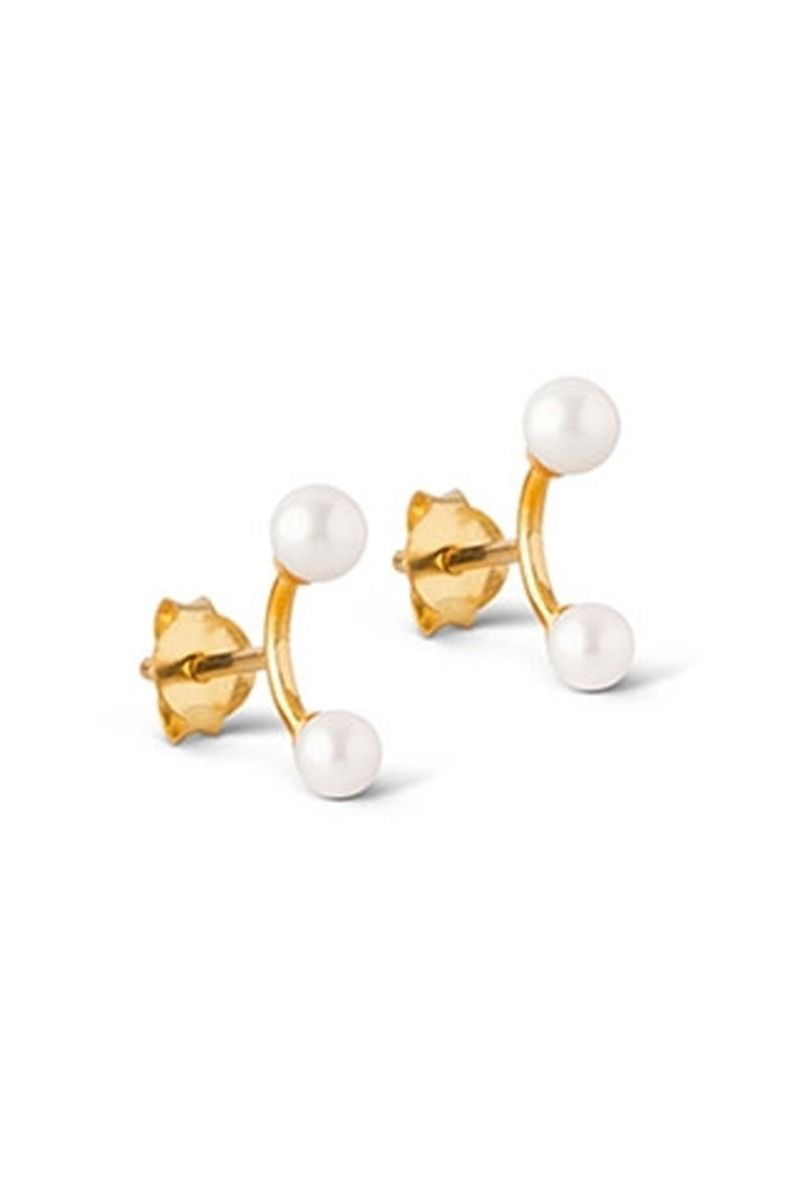 Enamel - Øreringe - 2 Pearls Earring - Gold