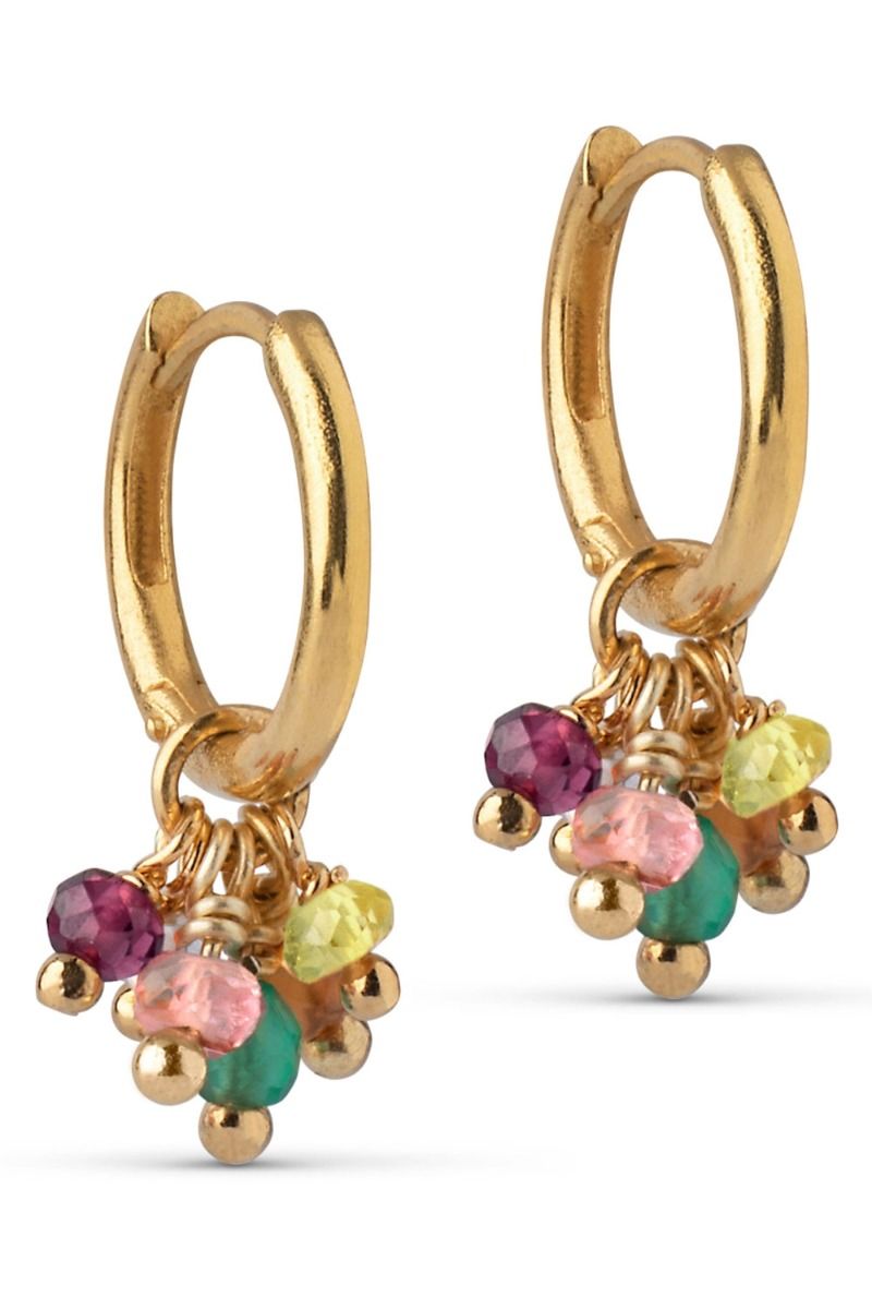 Enamel - Øreringe - Adora Hoops - Mixed Gemstones