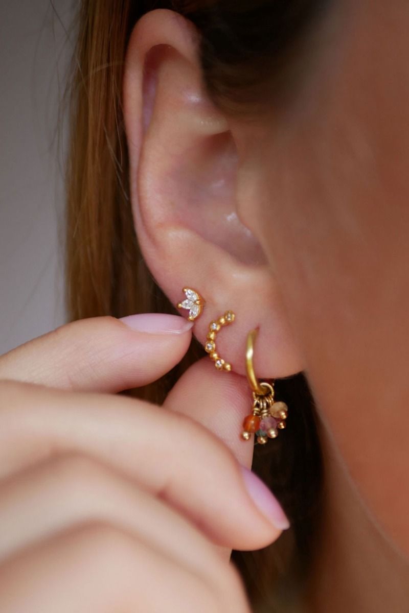 Enamel - Øreringe - Adora Hoops - Mixed Gemstones