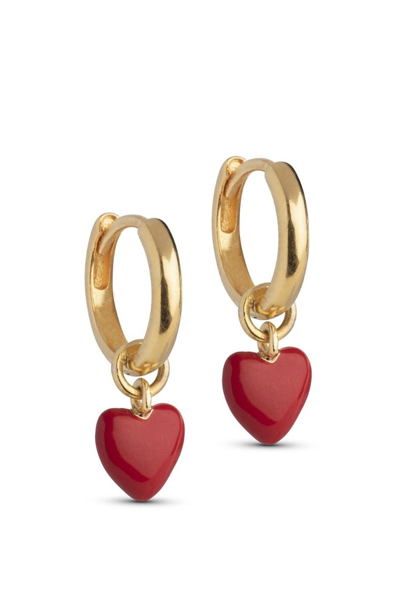 Enamel - Øreringe - Amore Hoops - Red