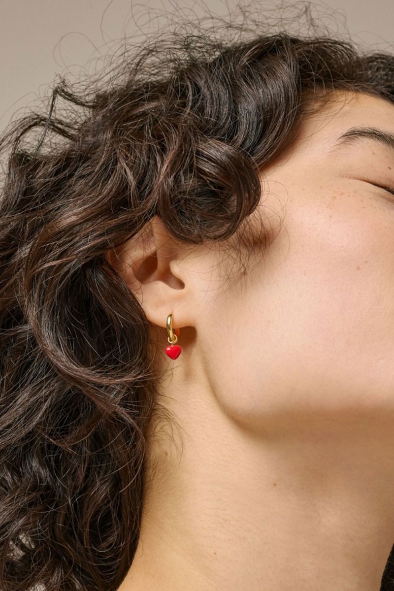 Enamel - Øreringe - Amore Hoops - Red