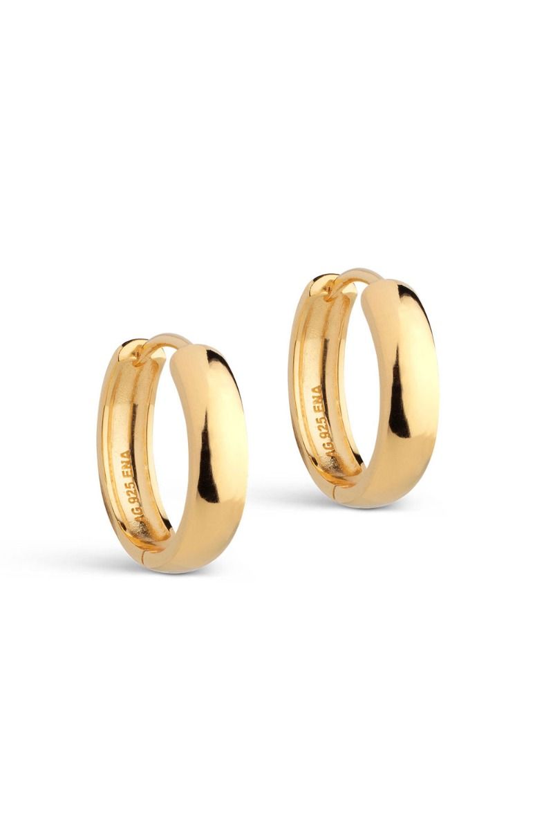 Enamel - Øreringe - Hoops, Classic Wide 20 mm - Gold