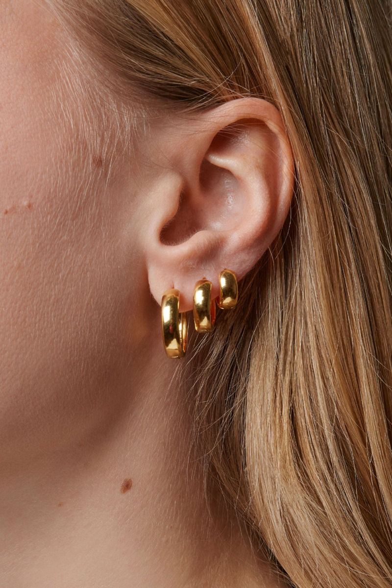 Enamel - Øreringe - Hoops, Classic Wide 20 mm - Gold