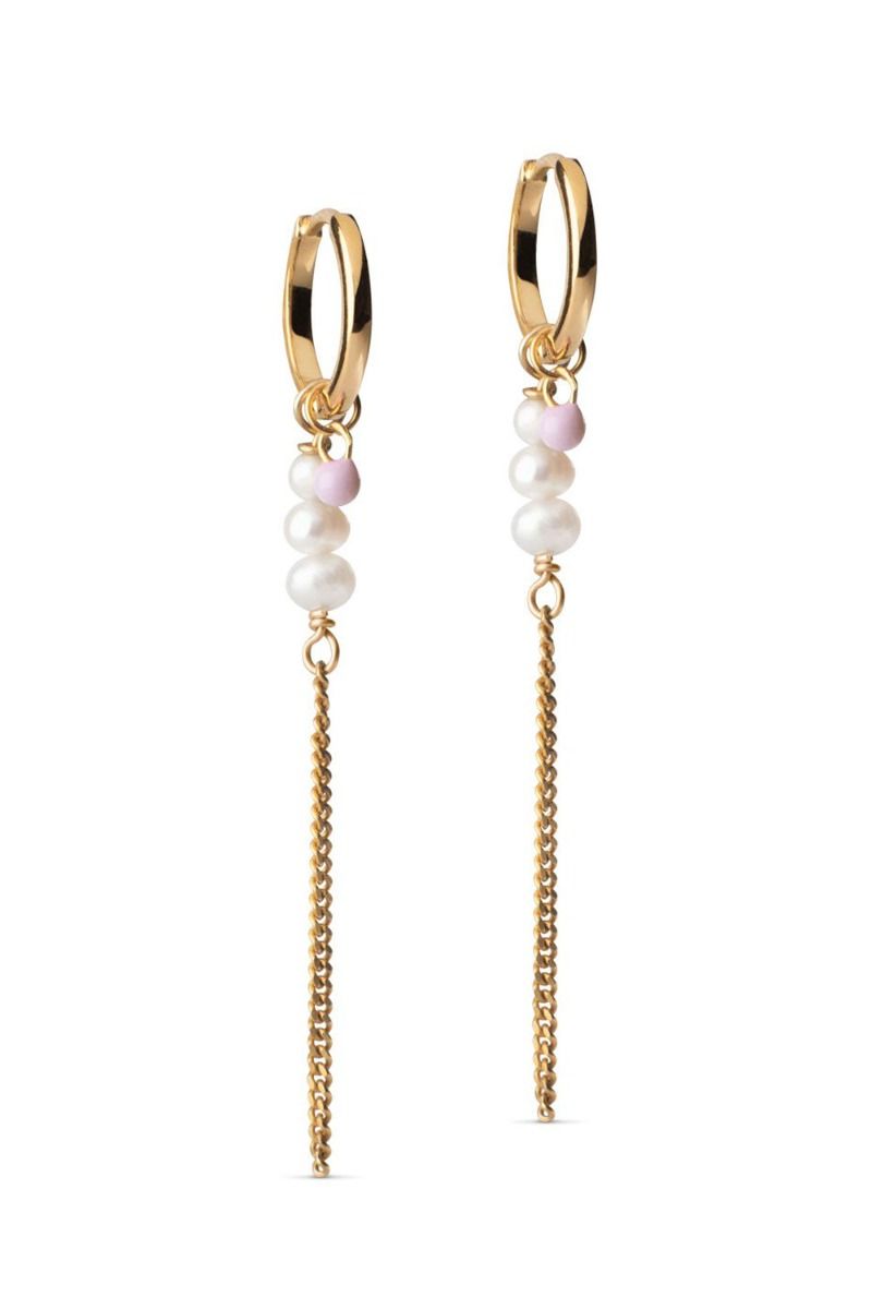 Enamel - Øreringe - Cora Hoops - Light pink
