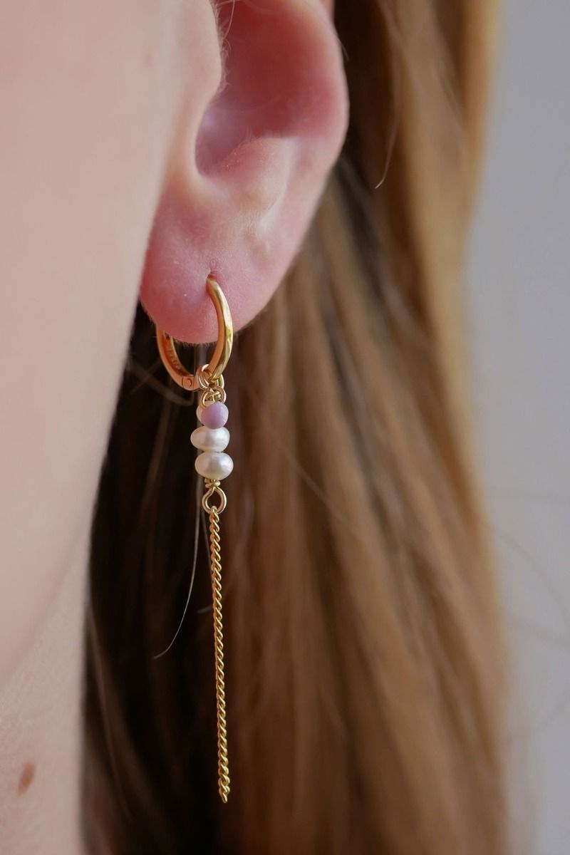 Enamel - Øreringe - Cora Hoops - Light pink