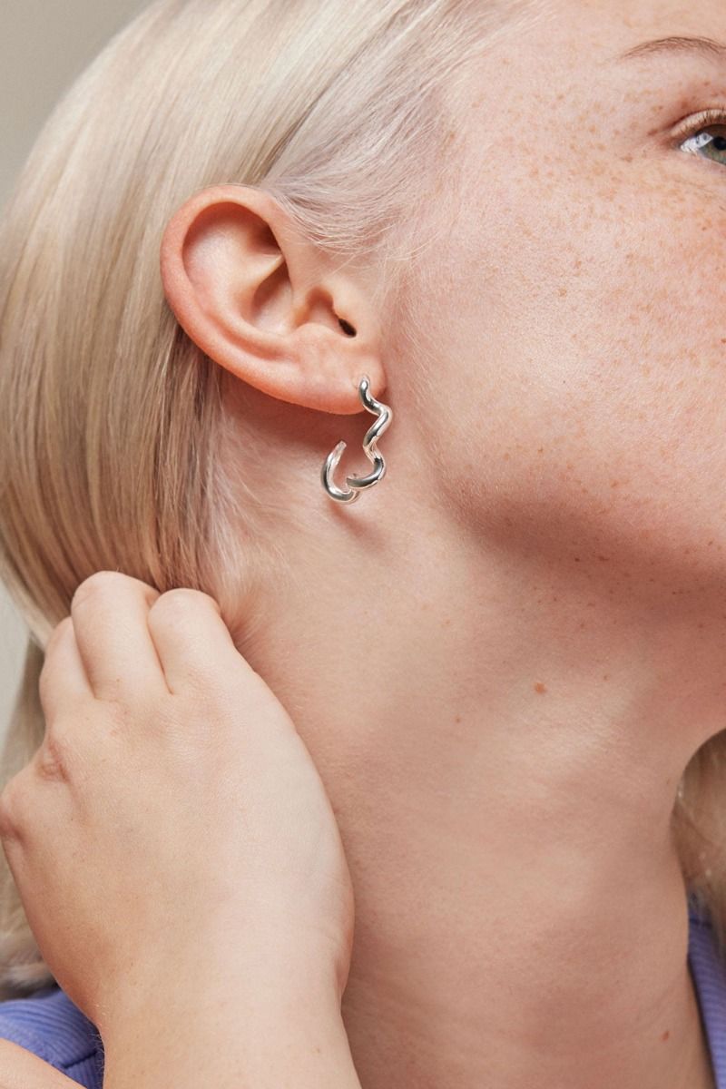 Enamel - Øreringe - Curly Hoops - Silver 