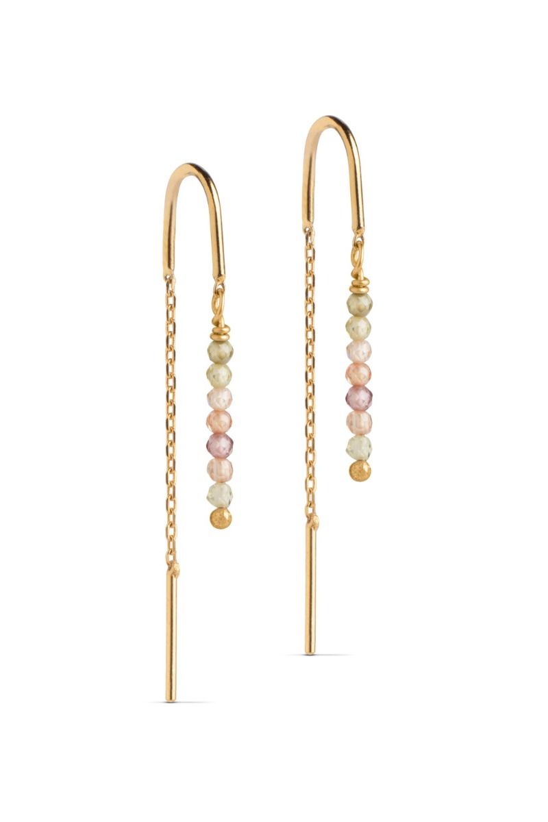 Enaeml - Øreringe - Earring Ivanna - Light Champagne/Amethys/Olive/Peridot