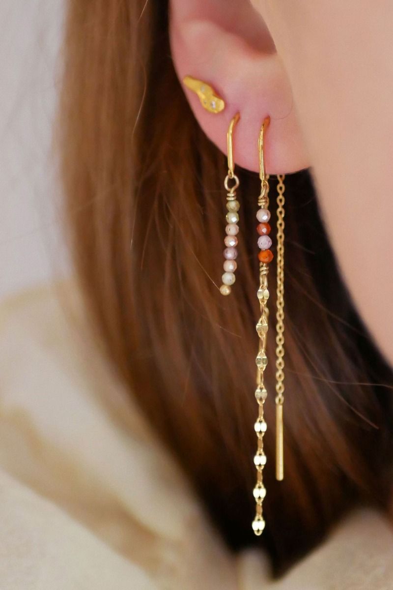 Enaeml - Øreringe - Earring Ivanna - Light Champagne/Amethys/Olive/Peridot