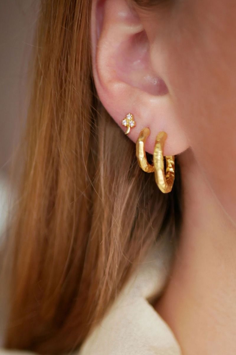 Enamel - Øreringe - Hali Hoops 15,5 mm - Gold