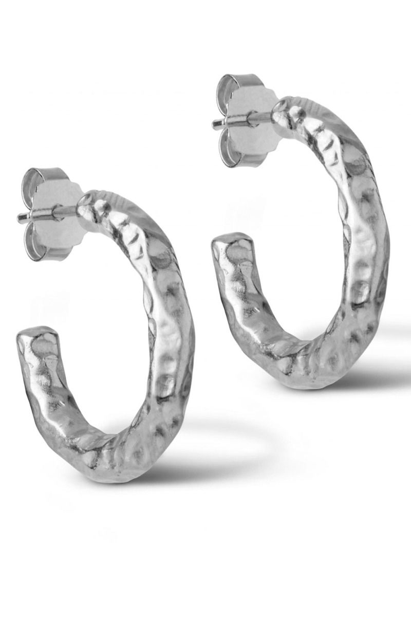 Enamel - Øreringe - Hali Hoops 20 mm - Silver