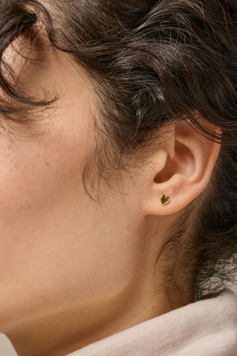 Enamel - Øreringe - Heart Studs - Gold 