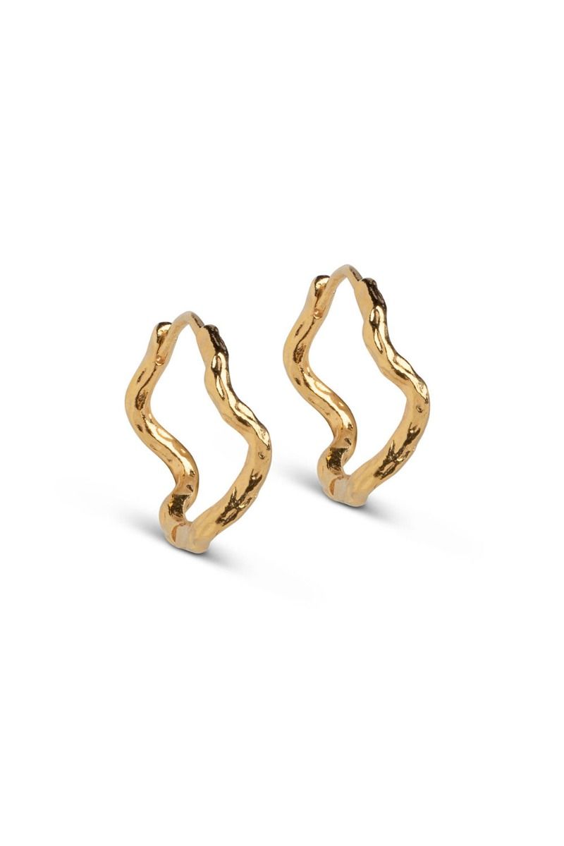 ❤︎ Enamel - Øreringe - Holly Hoops Large - Gold 