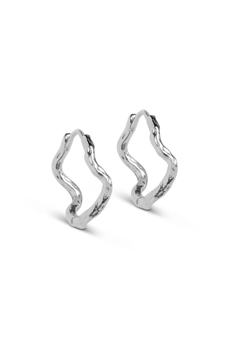 ❤︎ Enamel - Øreringe - Holly Hoops Large - Silver 