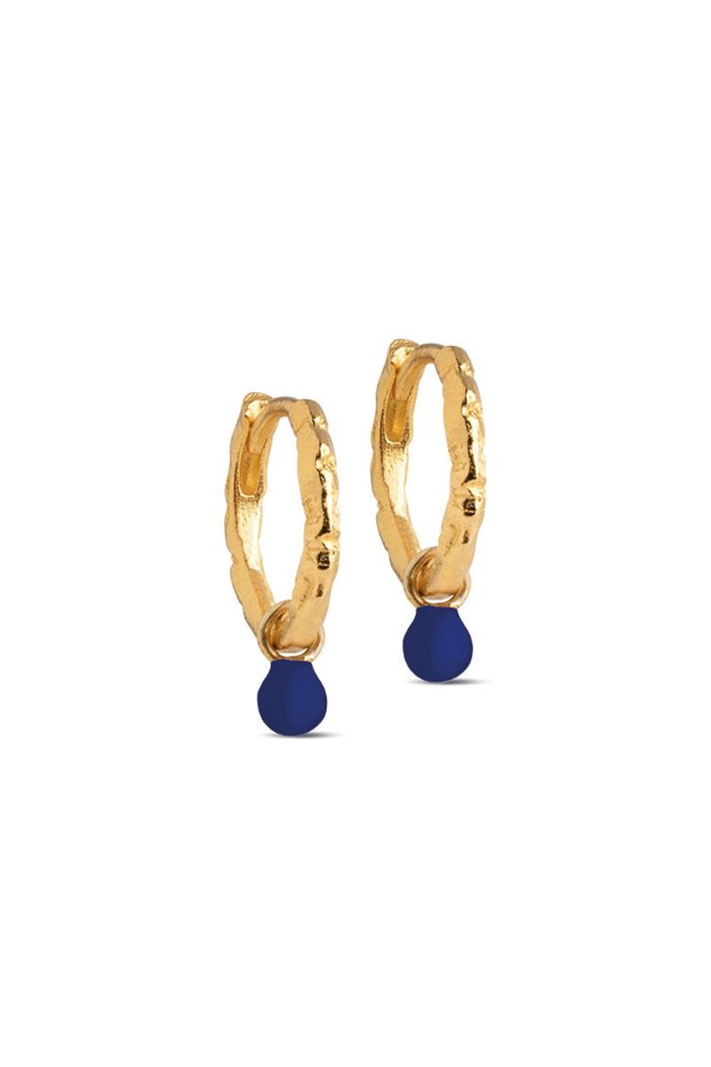 Enamel - Øreringe - Hoops Belle - Navy blue