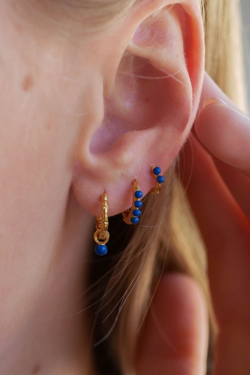 Enamel - Øreringe - Hoops Belle - Navy blue