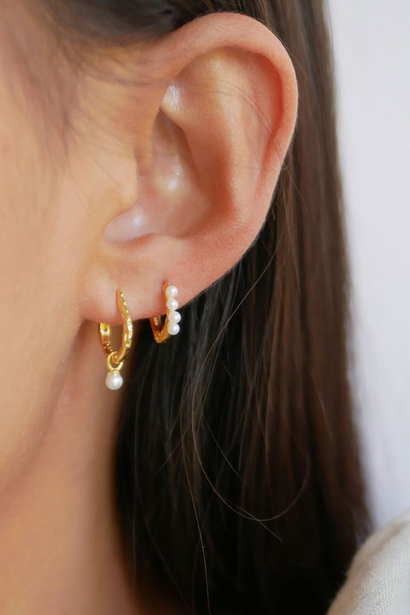 Enamel - Øreringe - Copenhagen Hoops - Belle Pearl Pearl