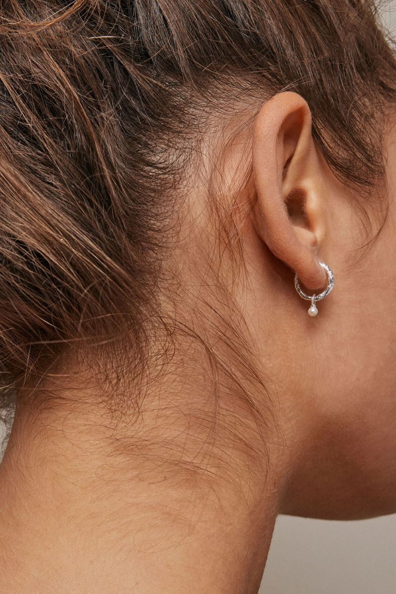 Enamel - Øreringe -  Hoops, Belle Pearl - Pearl