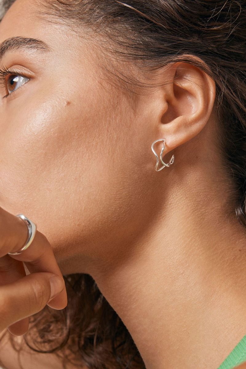 Enamel - Øreringe - Hoops Erin - Silver