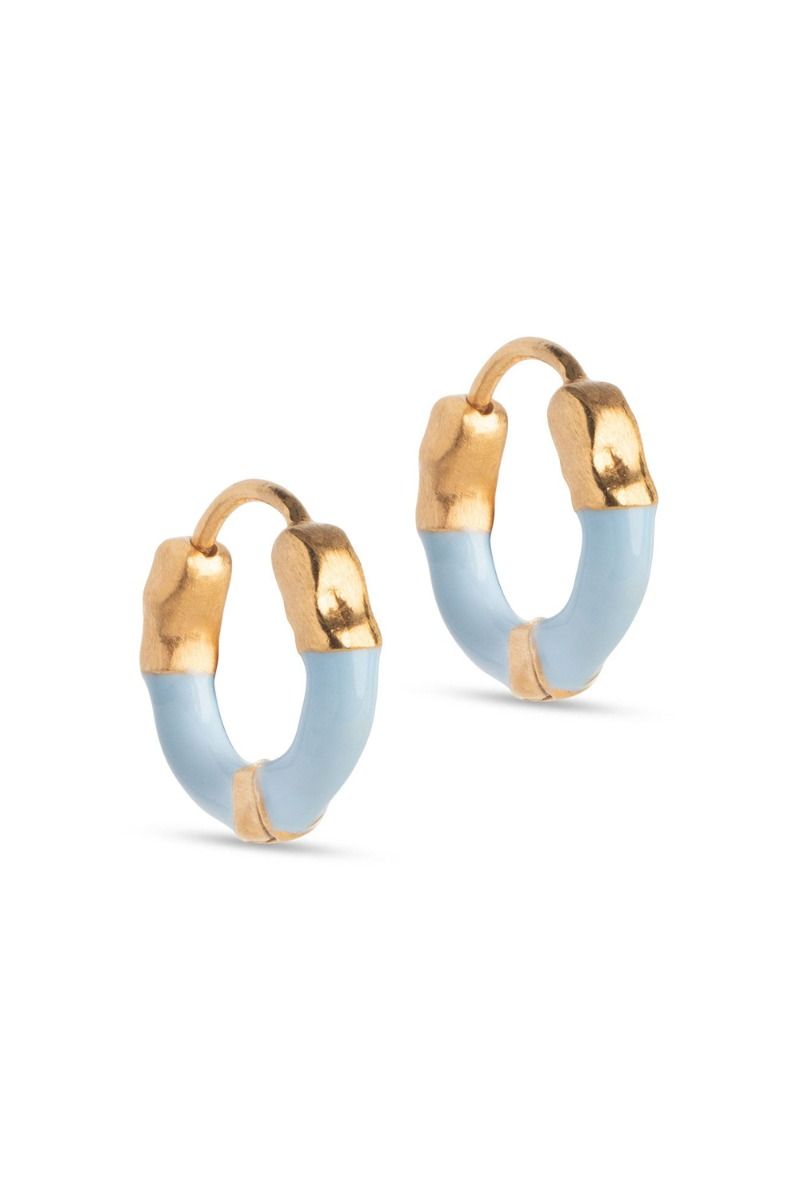 Enamel - Øreringe - Hoops Lina Large - Light Blue