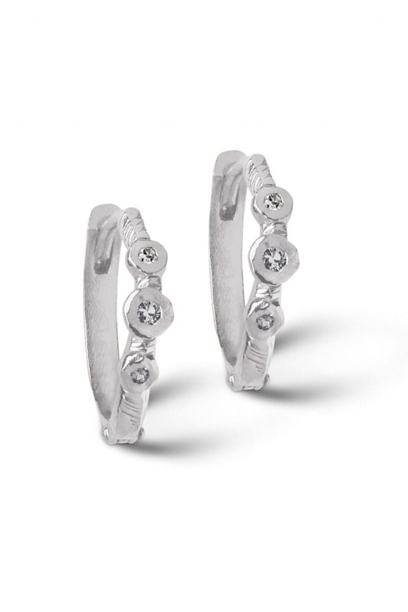 Enamel - Øreringe - Lily Hoops - Silver