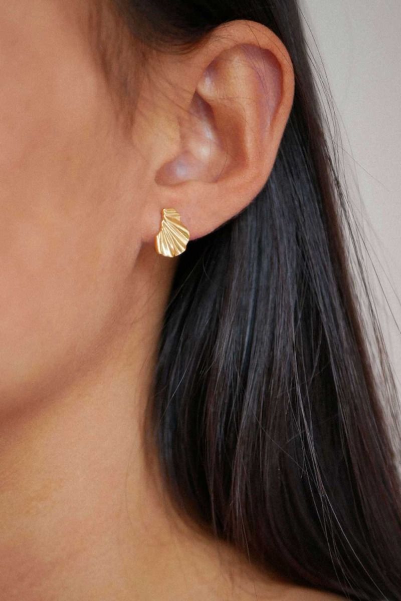 Enamel - Øreringe -  Wave - Gold 