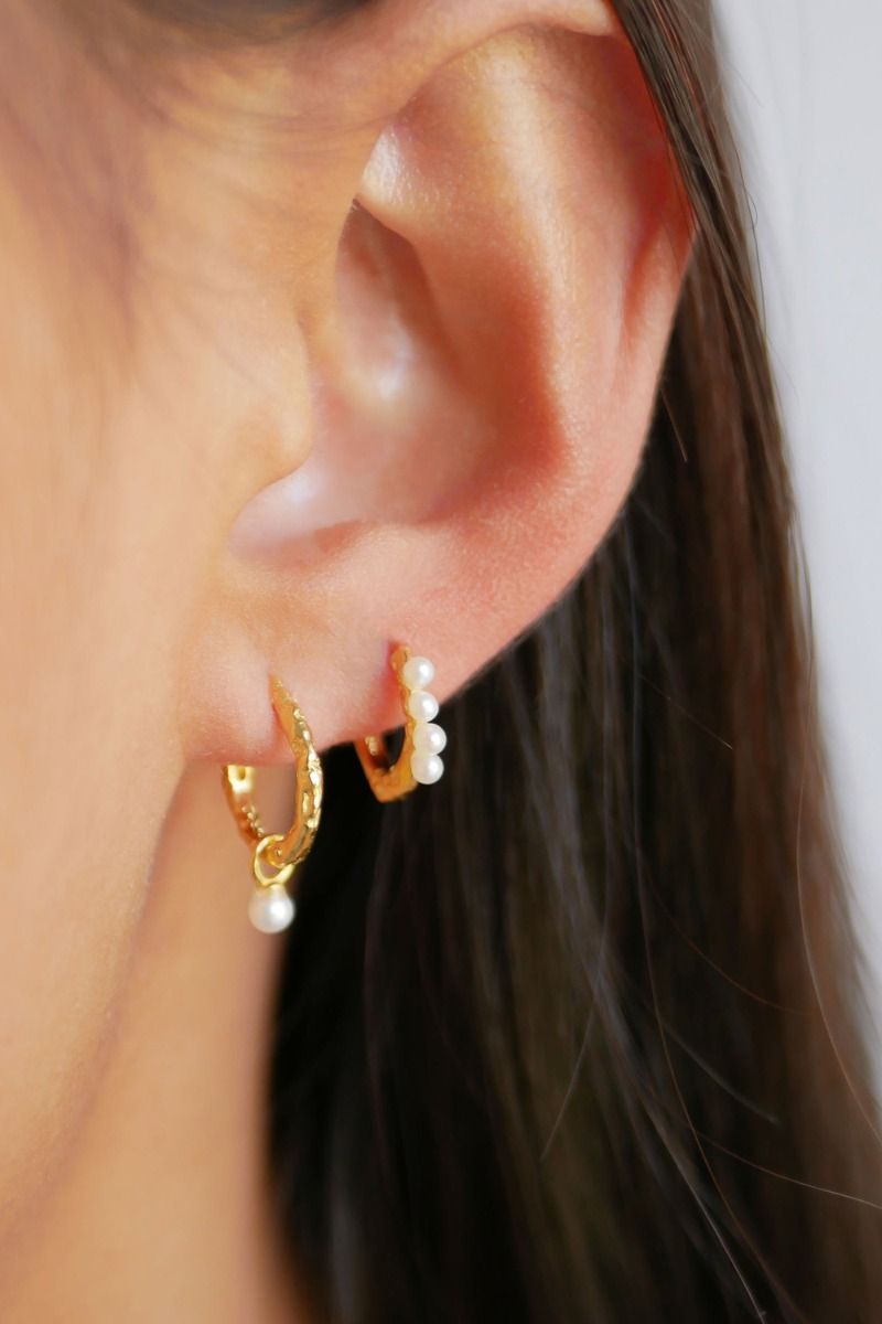 Enamel - Øreringe - Paula Hoops 10 mm - Pearl