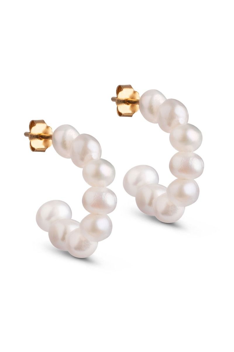 Enamel - Øreringe - Pearlie Chunky Hoops - Pearl