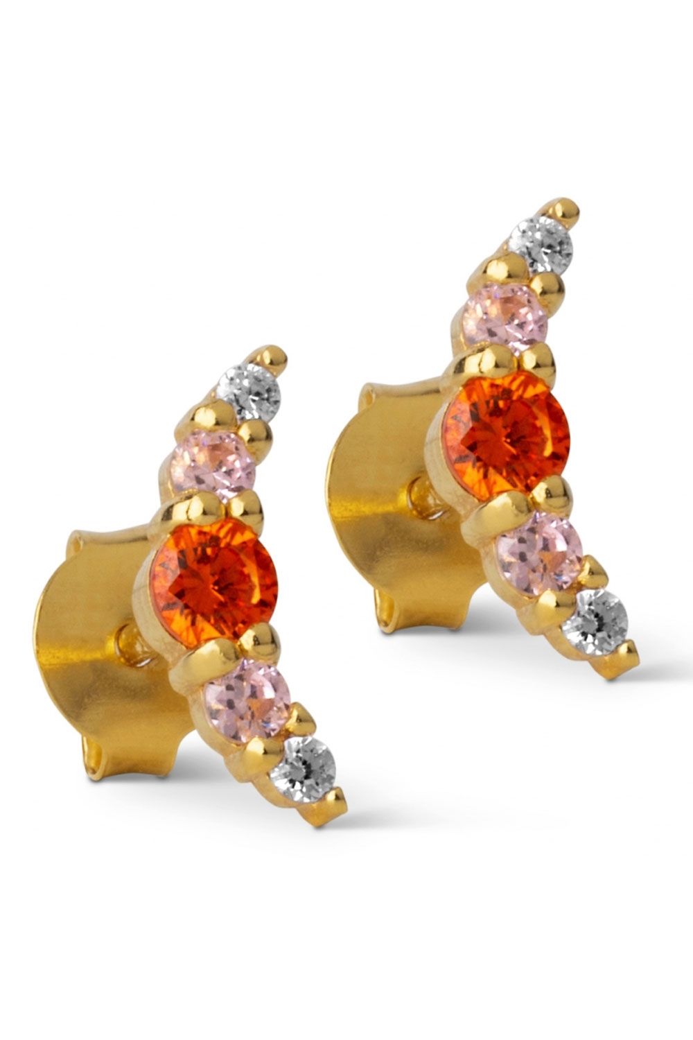 Enamel - Øreringe - Refina Earstud - Orange/Light Pink/Lavender