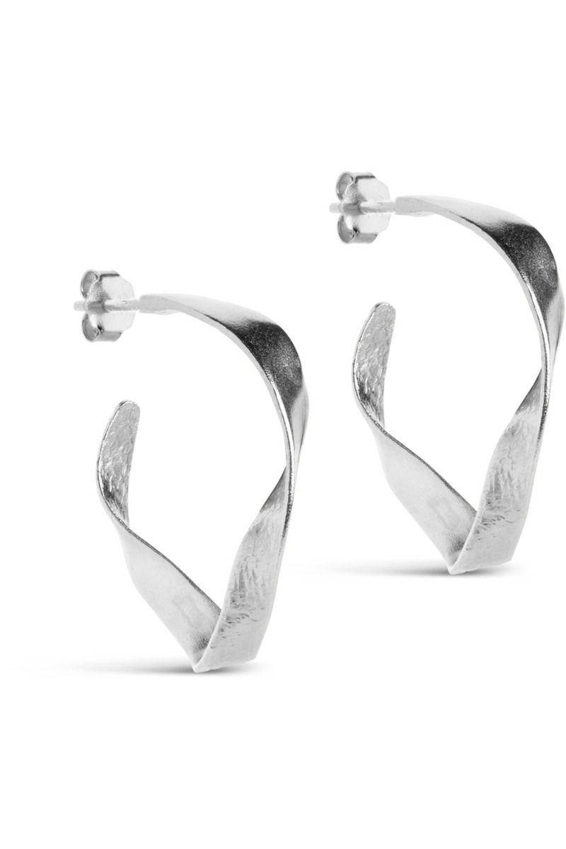 Enamel - Øreringe - Scarlet Hoops Small - Sølv 