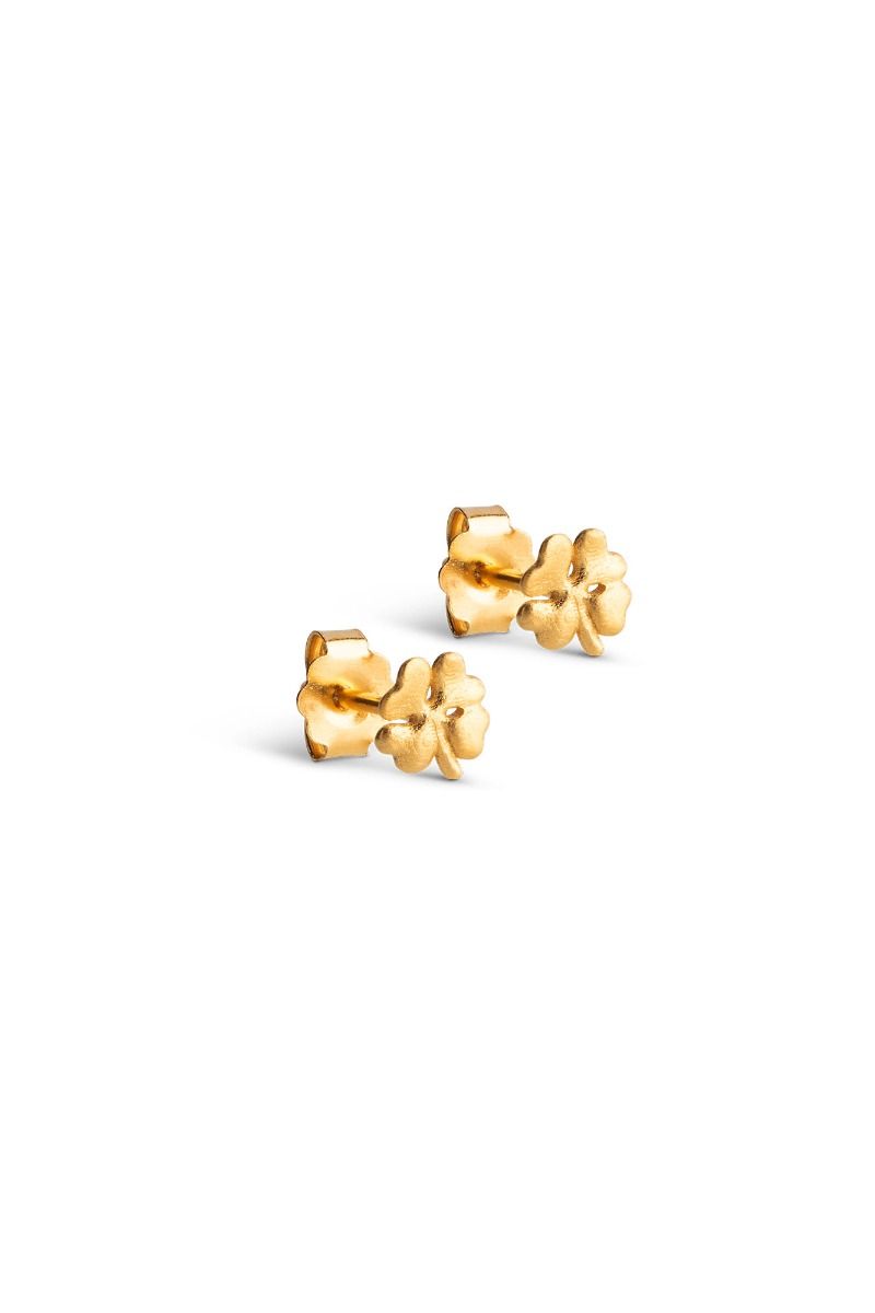 Enamel - Øreringe - Studs Organic Clover Mini - Gold