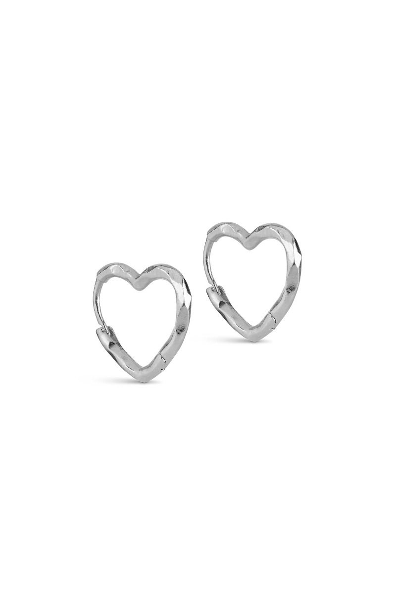 Enamel - Øreringe - Organic Heart Small - Silver
