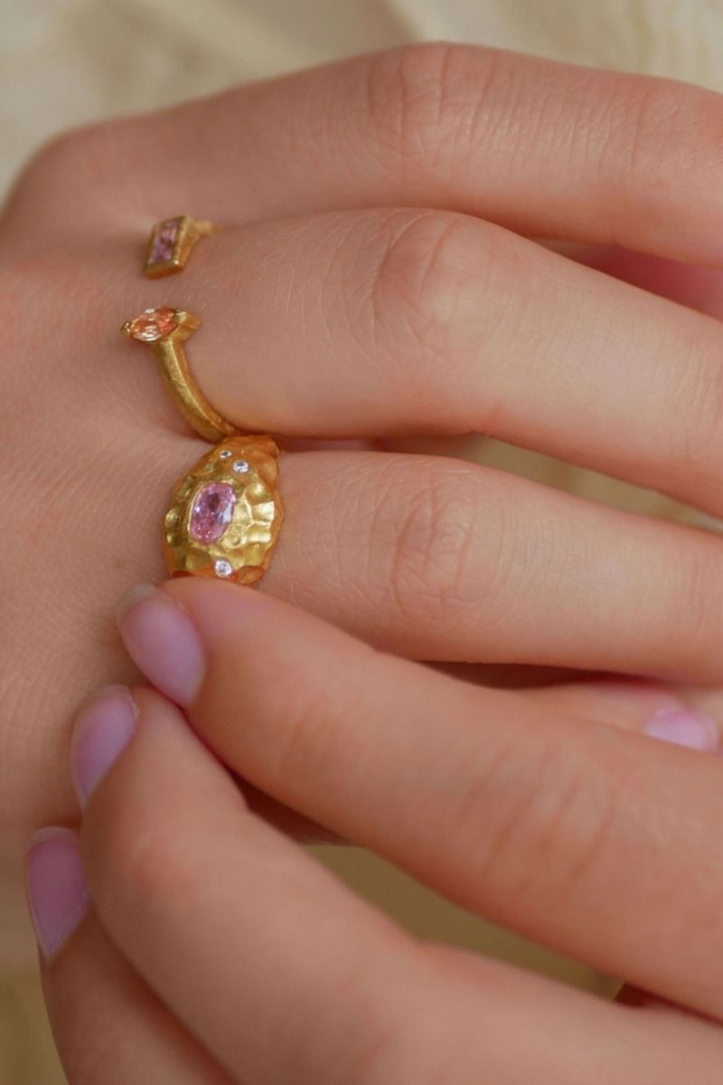 Enamel - Ring - Leia Ring - Clear/Light Pink