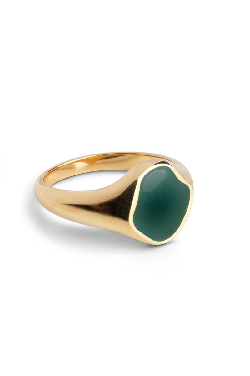Enamel - Ring - Ring Luna - Petrol Green