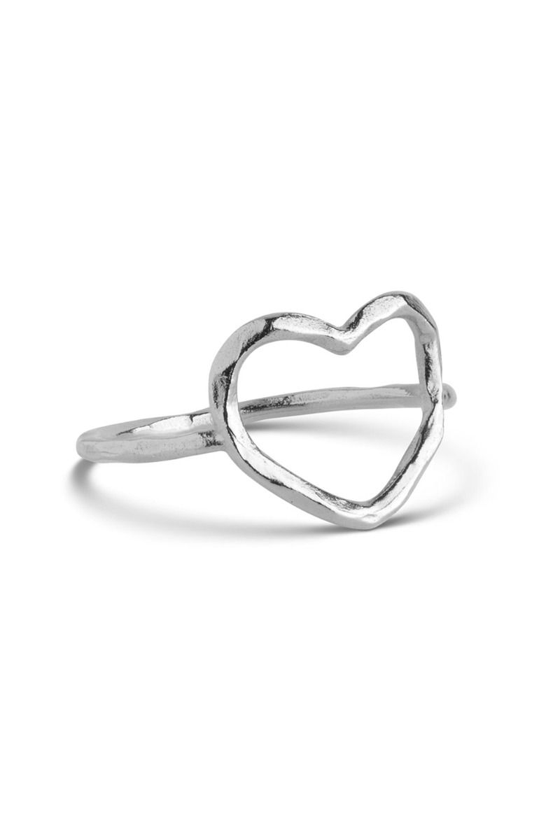 Enamel - Ring - Organic Heart Ring - Silver