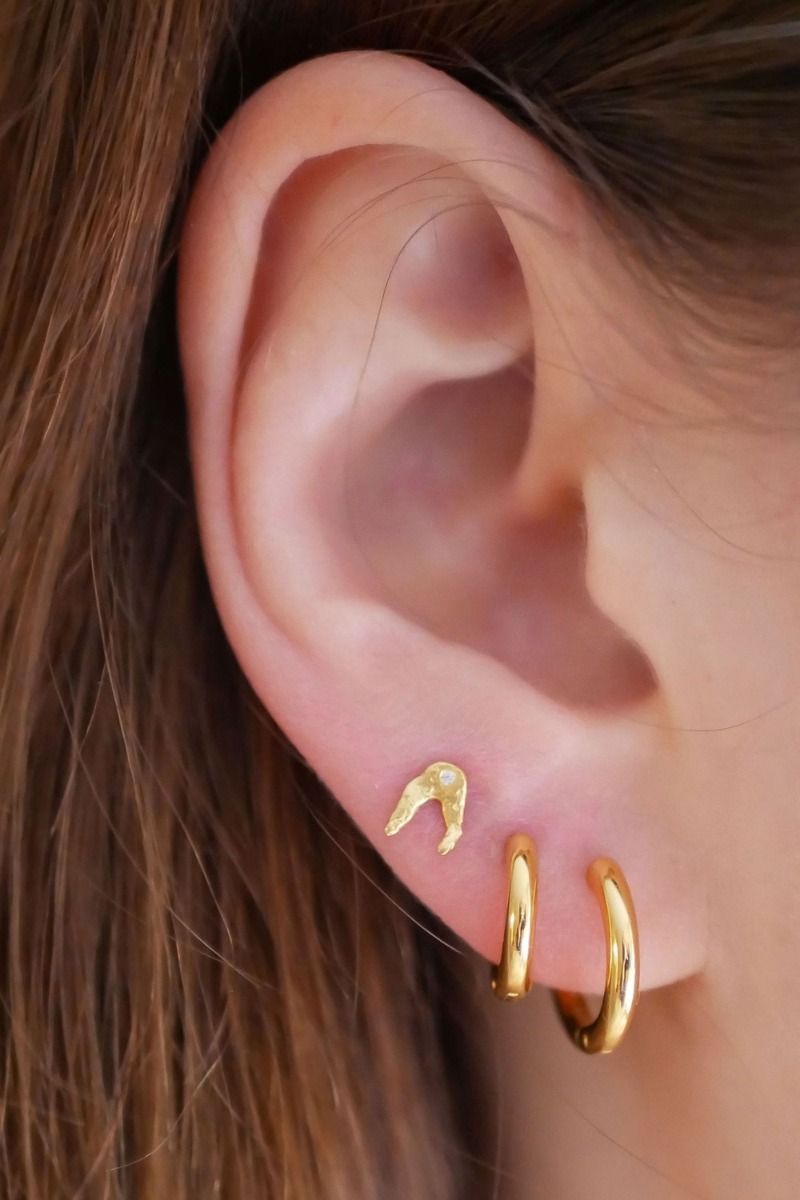 Enamel - Øreringe - Hoops Chunky Classic 10 mm - Gold