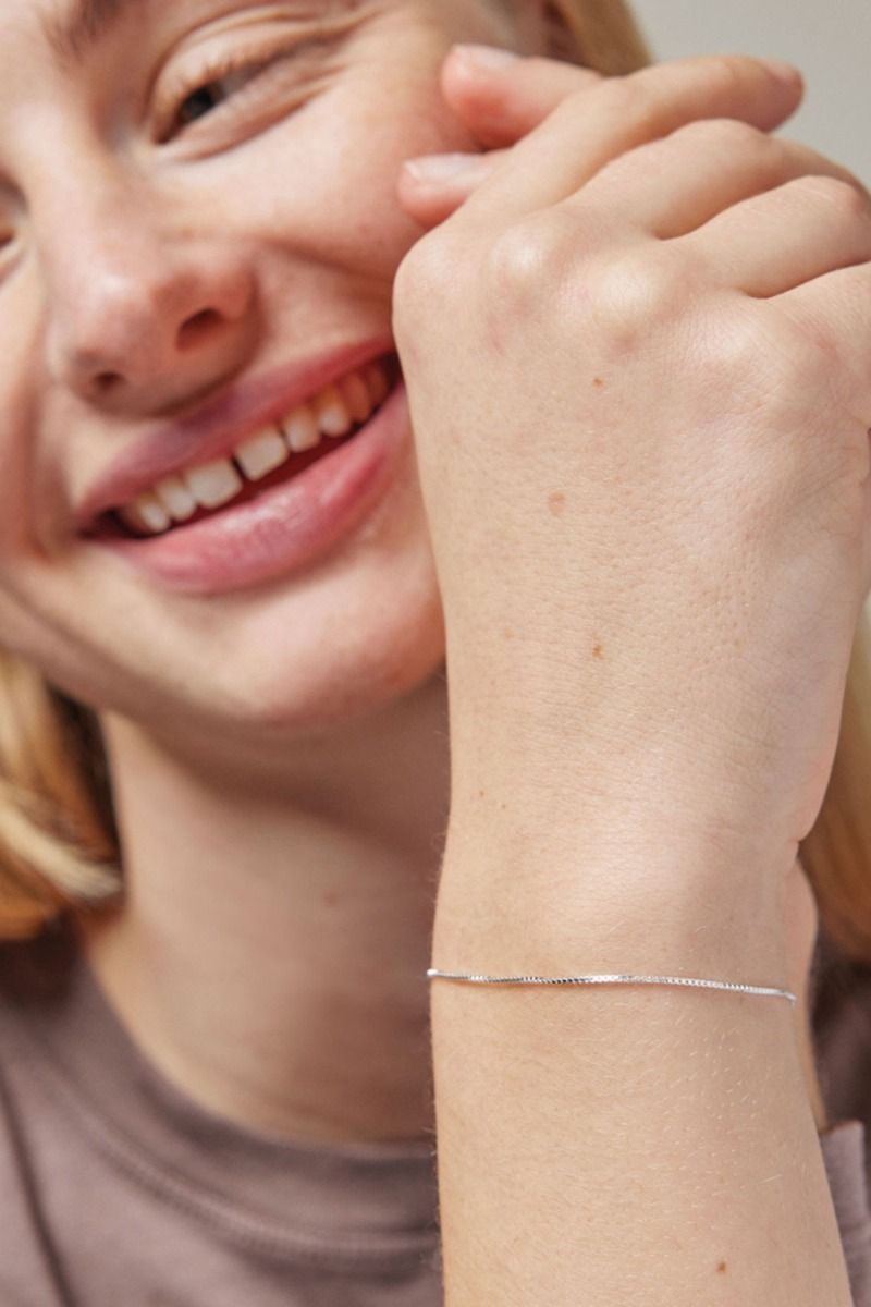 Enamel - Armbånd - Box Chain Bracelet - Sølv 