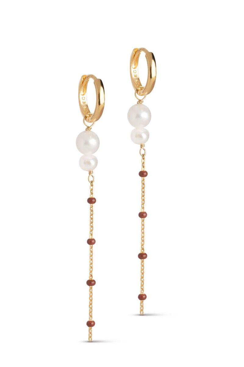 Enamel - Øreringe - Lola Double Pearl - Copper