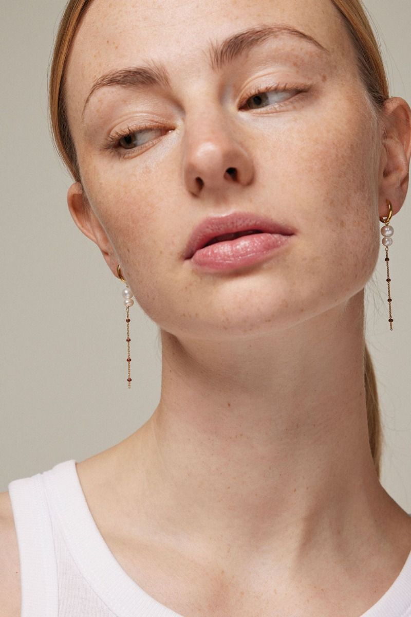 Enamel - Øreringe - Lola Double Pearl - Copper