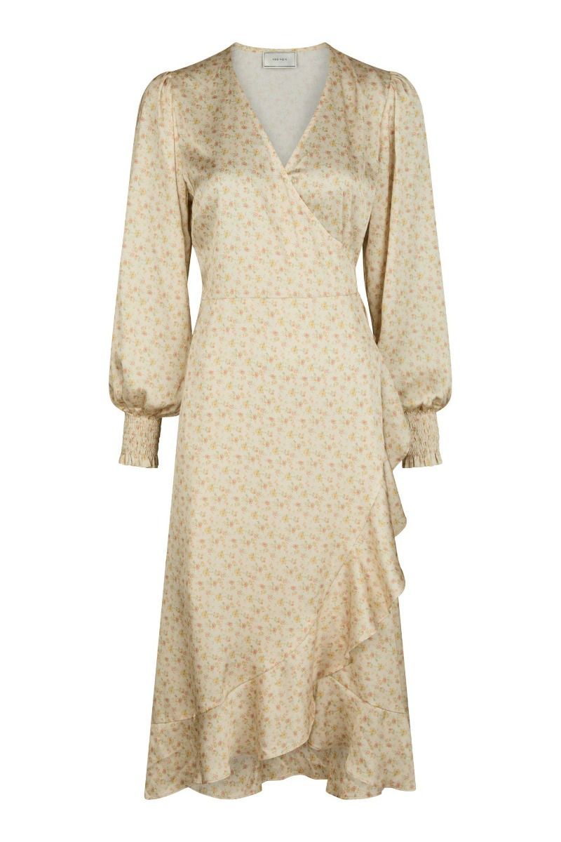 Neo Noir - Kjole - Eva Soft Floral Dress - Dusty Yellow 