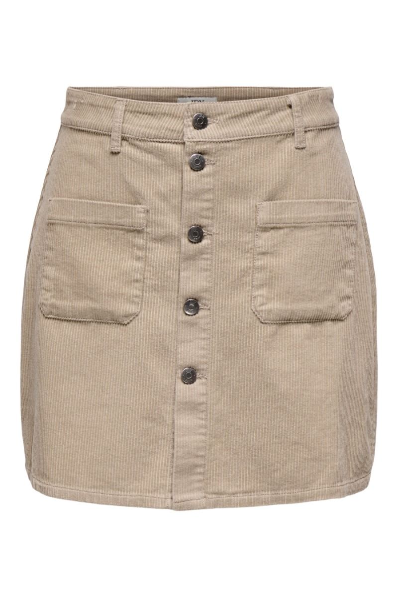 JDY - Nederdel - Shiraz Corduroy Skirt - Simply Taupe