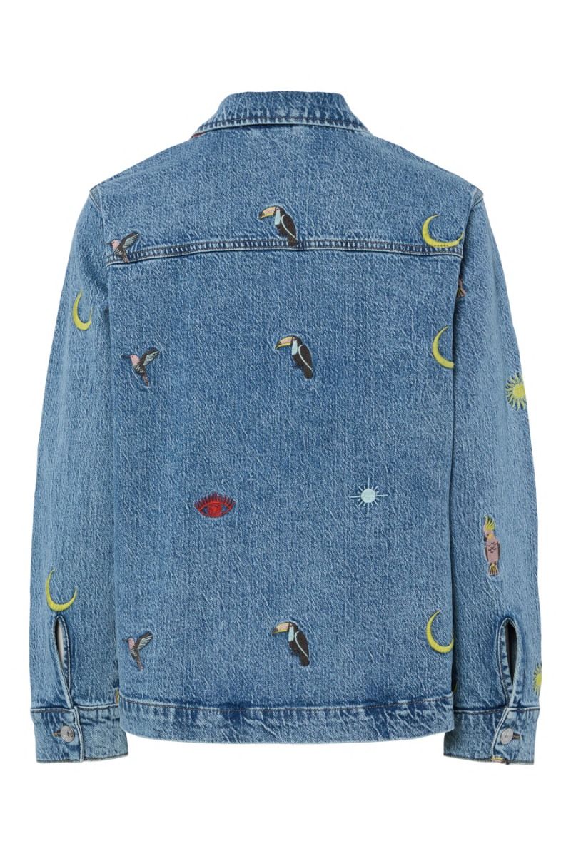 Pieces - Skjorte - Jidi LS Denim Shacket - Medium Blue Denim