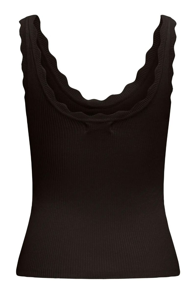 JDY - Top - Nanna S/L Scallop Edge Top - Chocolate Torte