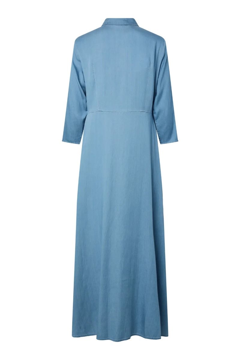 Y.A.S - Kjole - Savanna 3/4 Long Chambray Dress - Ex Skyway