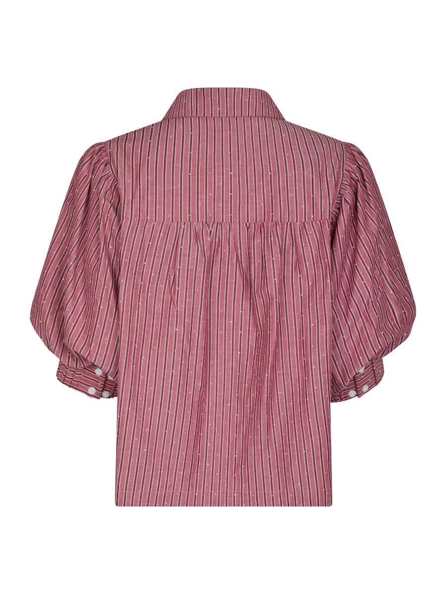 Neo Noir - Bluse - Etta Soft Stripe Stone Shirt - Dark Rose