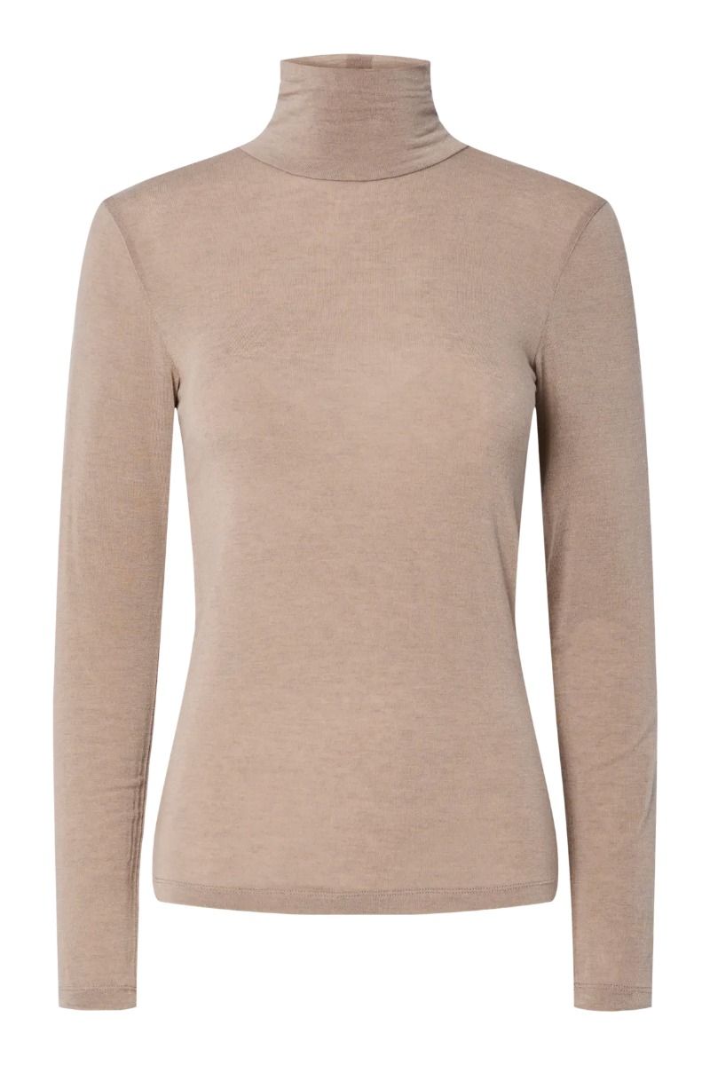 YAS - Bluse - Woola LS High Neck Top - Fungi