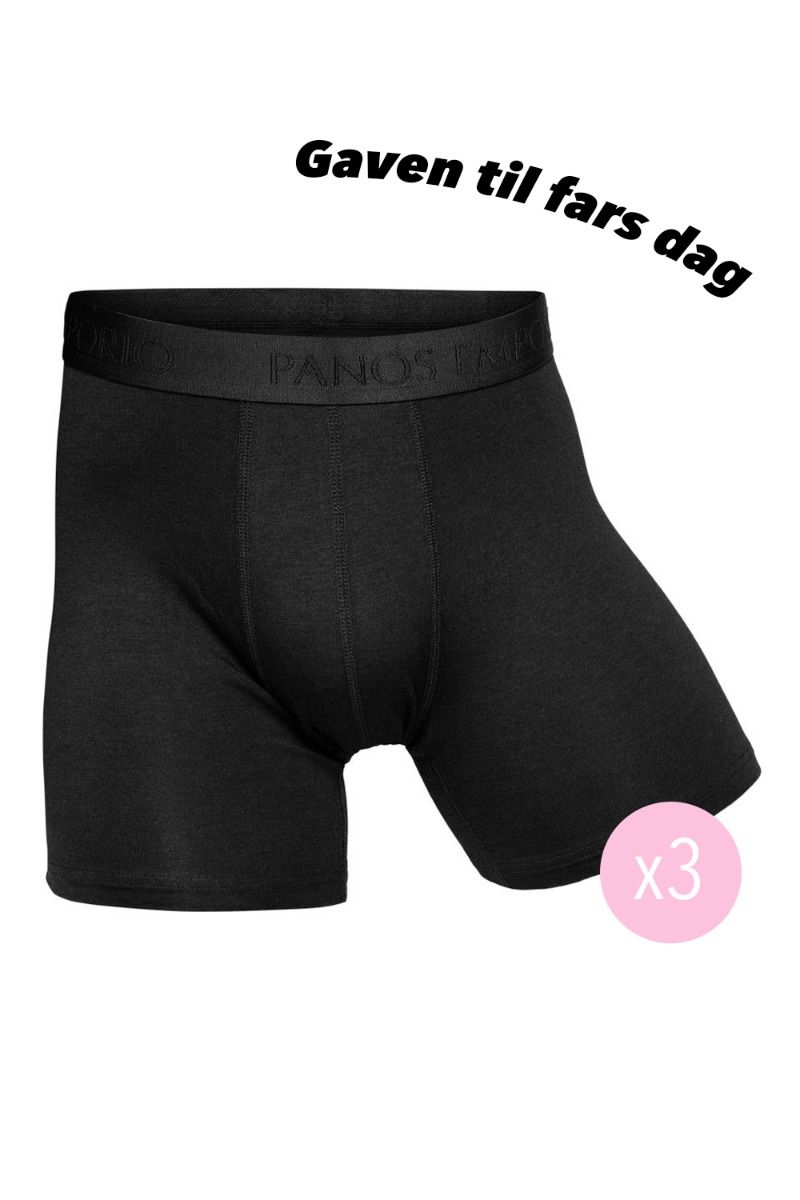 Panos Emporio - 3-pak Underbukser i Bambus - Sort (Fars dag idé)