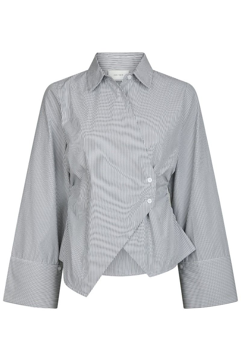 Neo Noir - Skjorte - Fenli Striped Shirt - Grey