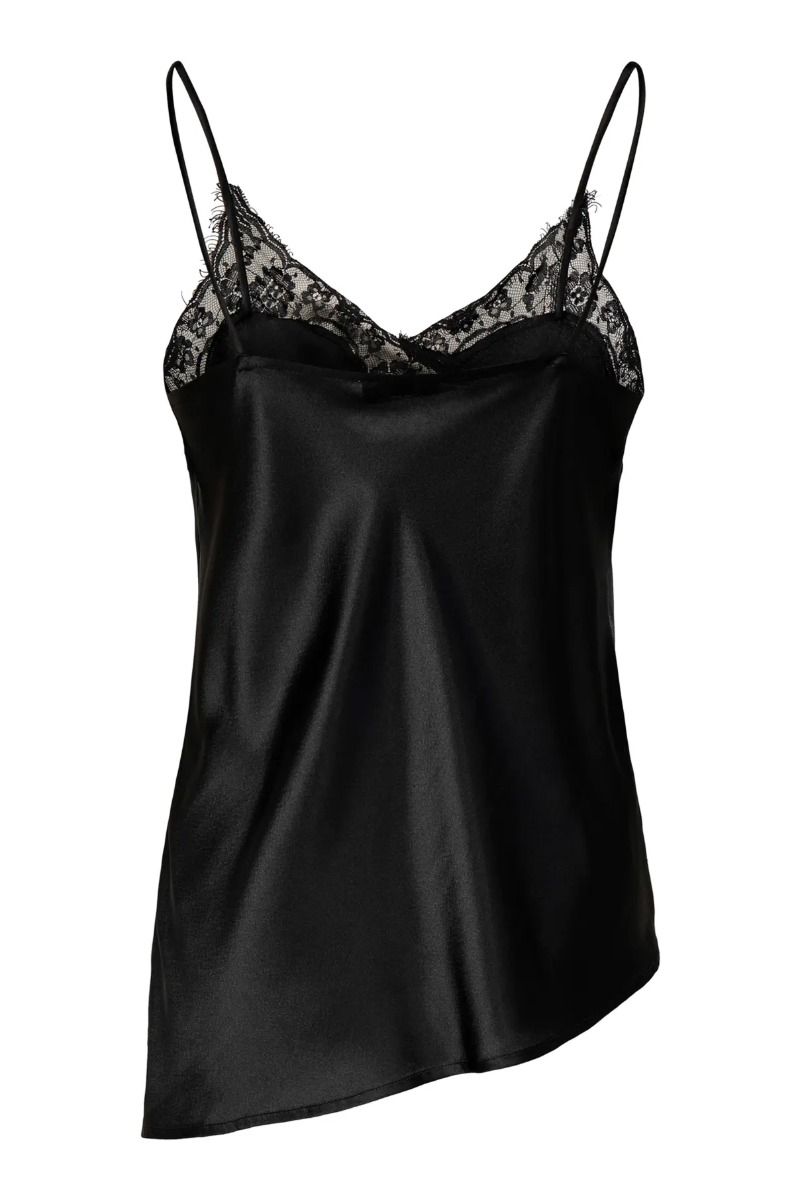 JDY - Top - Fifi S/L Asym Lace Singlet - Black