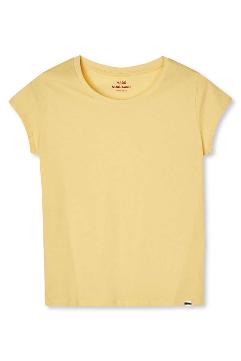 Mads Nørgaard - T-shirt - Fine Jersey Teasy Tee FAV - Straw