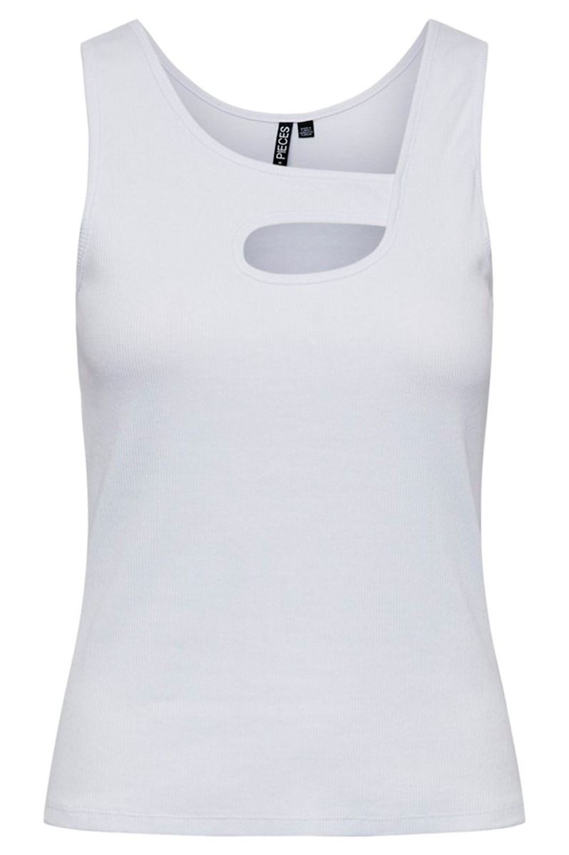 Pieces - Top - Maggy Cut Out - Bright White - Ditte Estrup